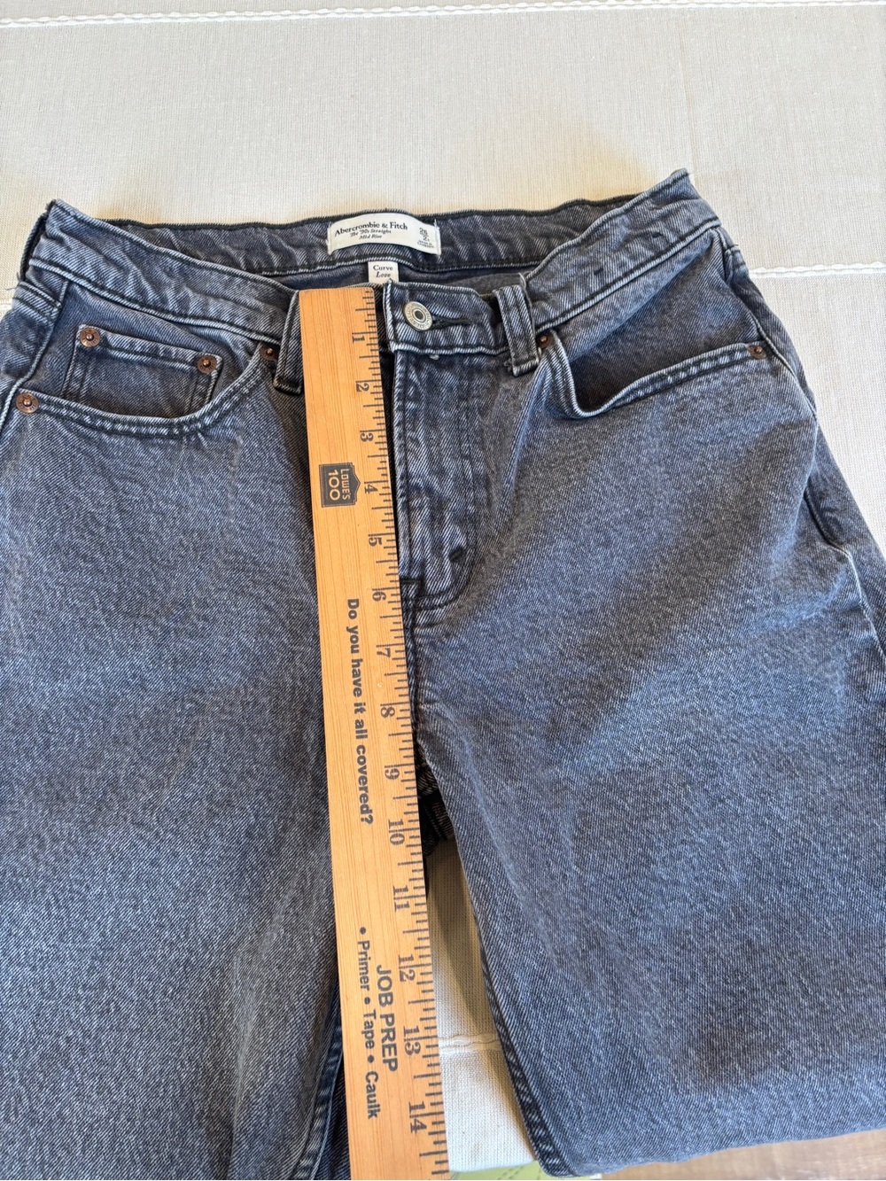 Abercrombie & Fitch Curve Love 90s Straight Jeans Women’s 26R Gray Wash mid rise - Picture 7 of 9